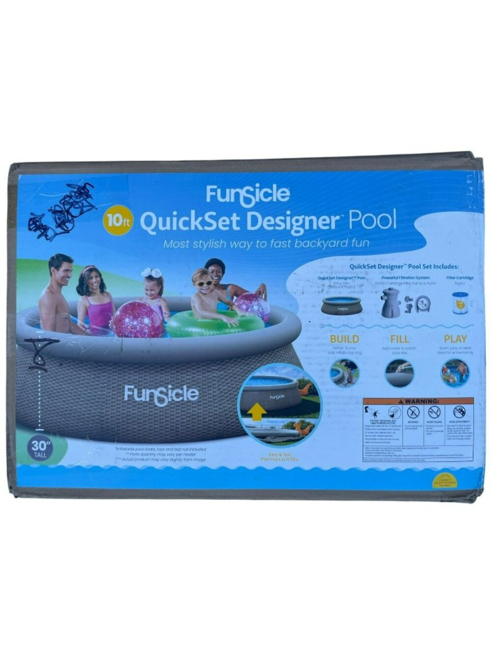 Funsicle 10ft QuickSet Designer Pool W/RX330 Filter Pump 1052 Gal 30'' Tall NEW - Picture 1 of 4
